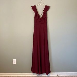 Lulu’s L maroon maxi dress NWT